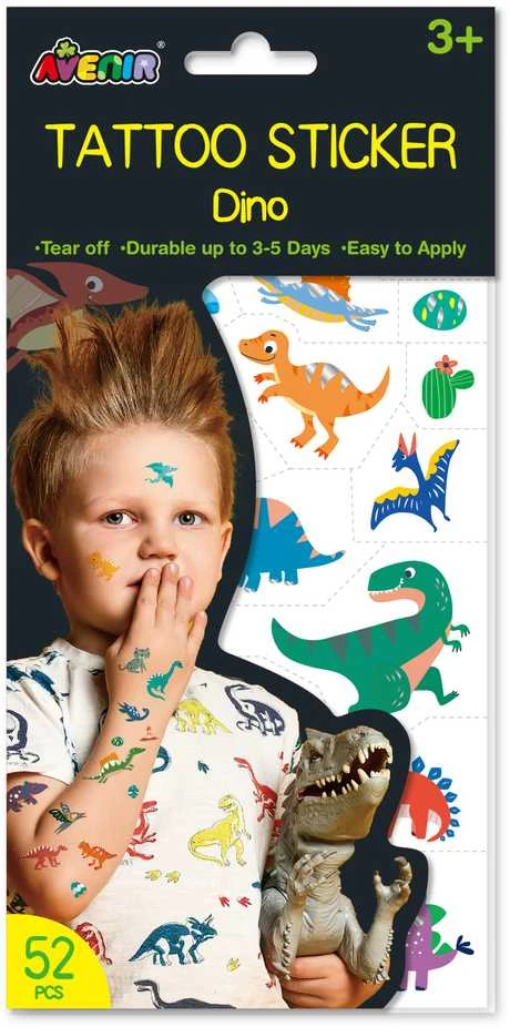 AVENIR Priklijuojamos tatuiruotės „Dinozaurai“