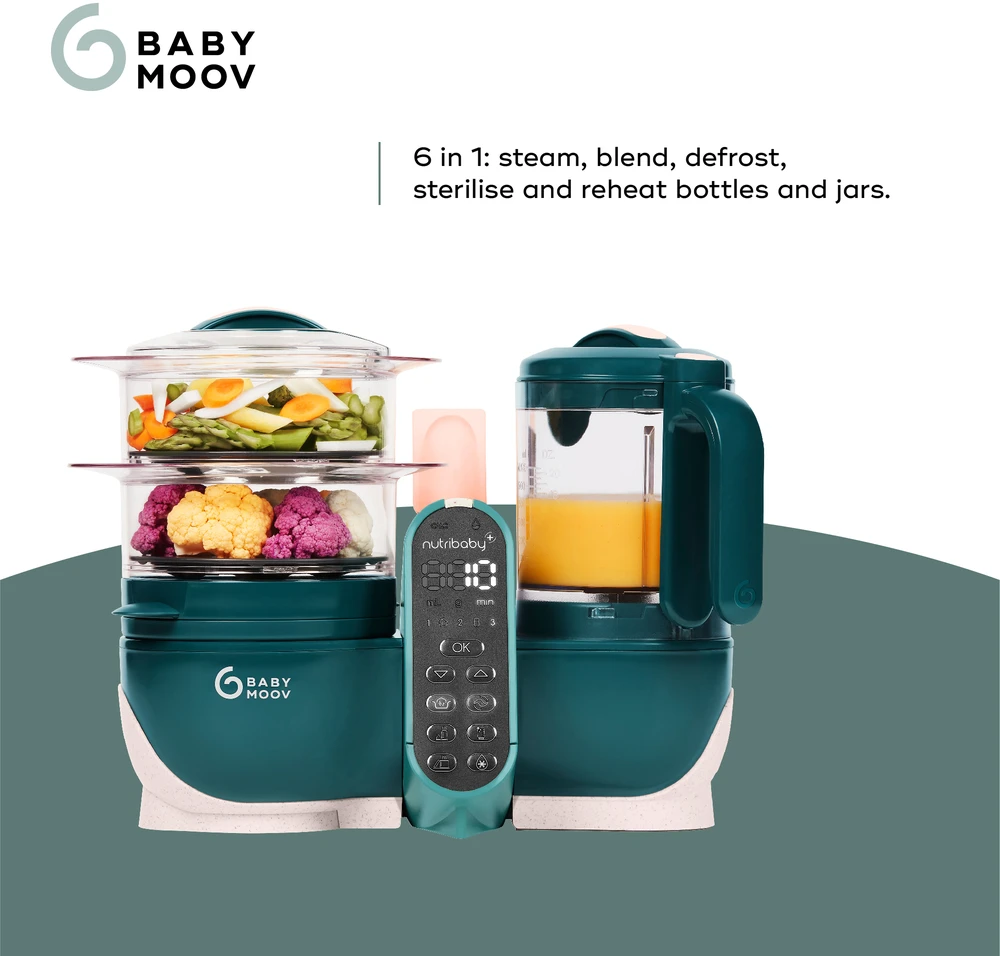 Daugiafunkcis virtuvės kombainas Babymoov Nutribaby 6-in-1, Žalios spalvos