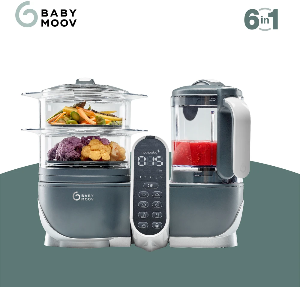 Daugiafunkcis virtuvės kombainas Babymoov Nutribaby(+) 6-in-1 (pilkas)