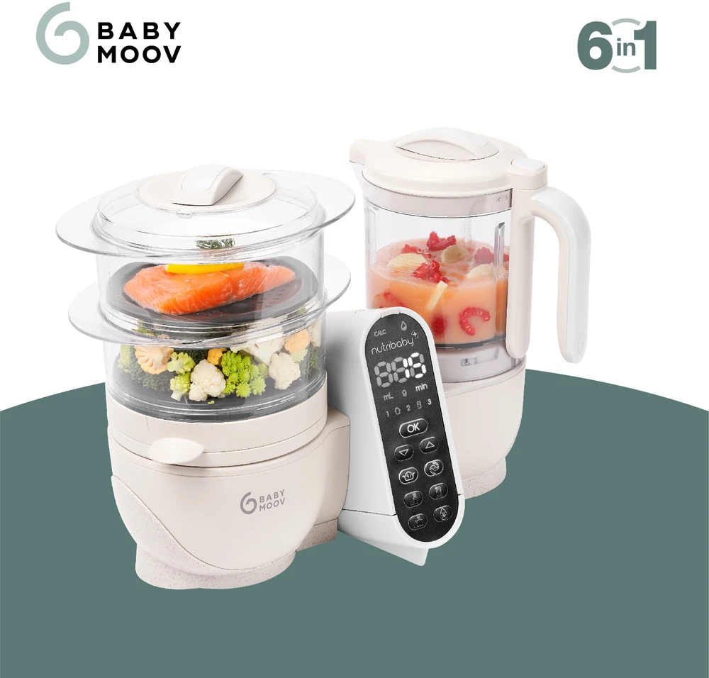 Daugiafunkcis virtuvės kombainas Babymoov Nutribaby(+) 6-in-1 (smėlio spalvos)