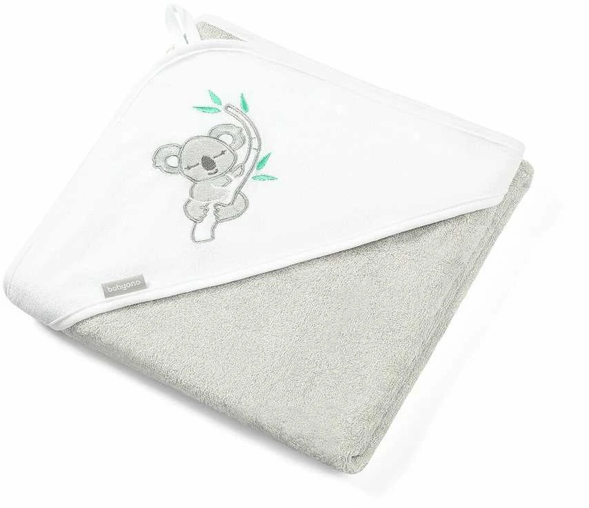 Baby Ono BabyOno bambukinis rankšluostis su gobtuvu, 85x85 pilkas, koala, 343/03