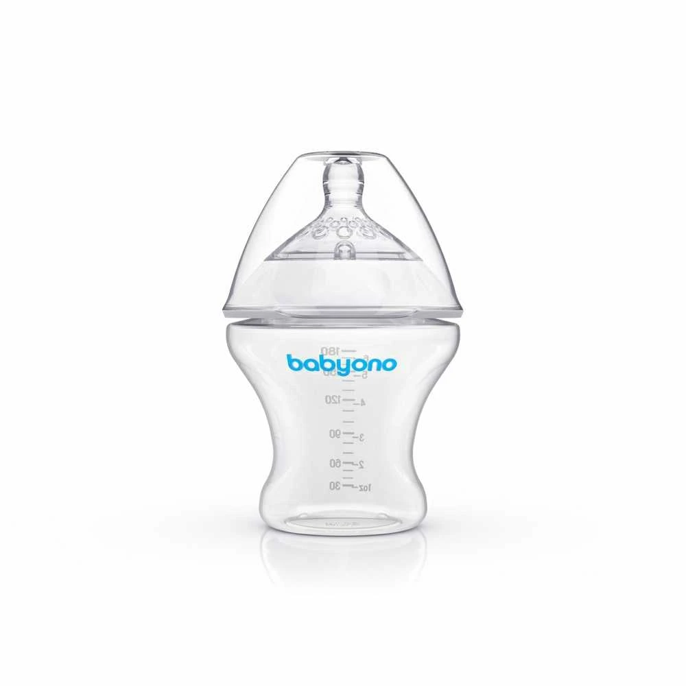 BabyOno Dieglių nesukeliantis buteliukas NATURAL NURSING 180 ml