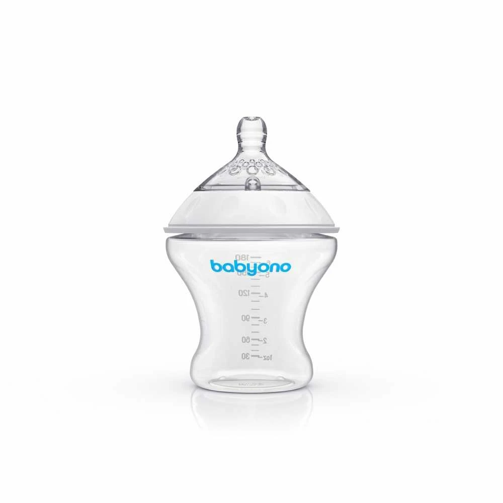 BabyOno Dieglių nesukeliantis buteliukas NATURAL NURSING 180 ml