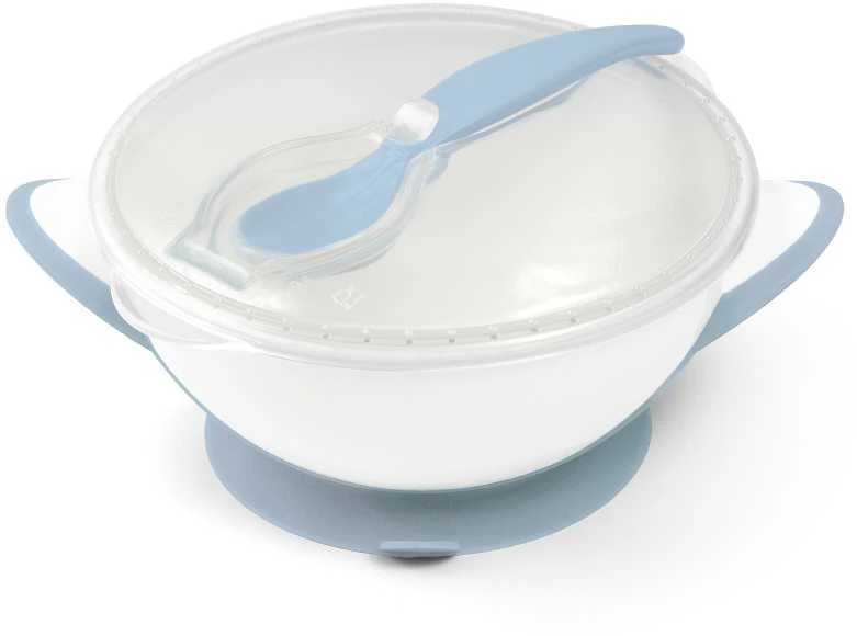 Baby Ono BabyOno lėkštė limpančiu dugnu + šaukštelis Nuo 6+ mėn., mėlyna, 1063/05