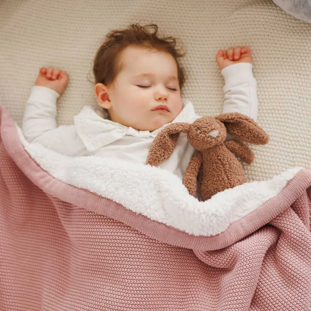 Purepower Babyono pledas medvilninis su flisu rožinis 1659/01
