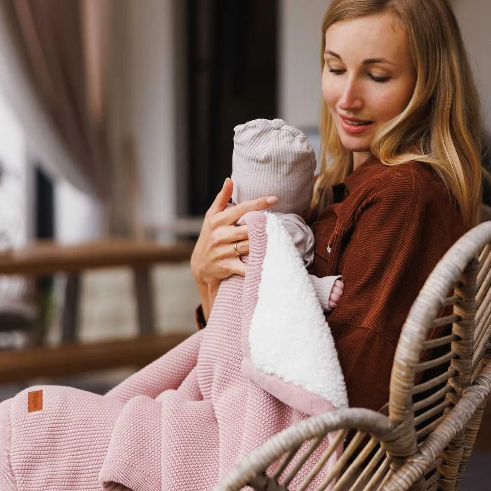 Purepower Babyono pledas medvilninis su flisu rožinis 1659/01