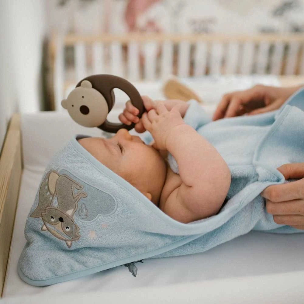Baby Ono BabyOno rankšluostis su gobtuvu bambukinis 100x100 mėlynas 346/05