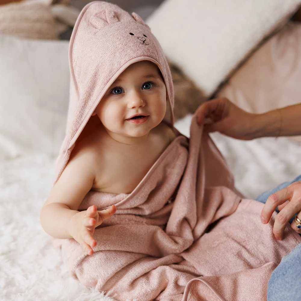 Monroe BabyOno rankšluostis su gobtuvu bambukinis 100x100 rožinis 1553/04