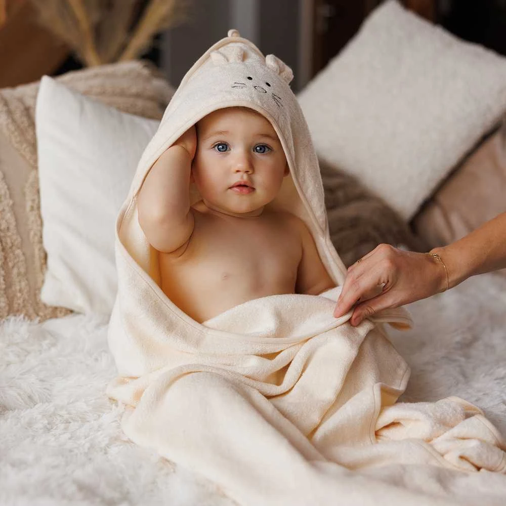 Monroe BabyOno rankšluostis su gobtuvu bambukinis 100x100 kreminis 1553/07