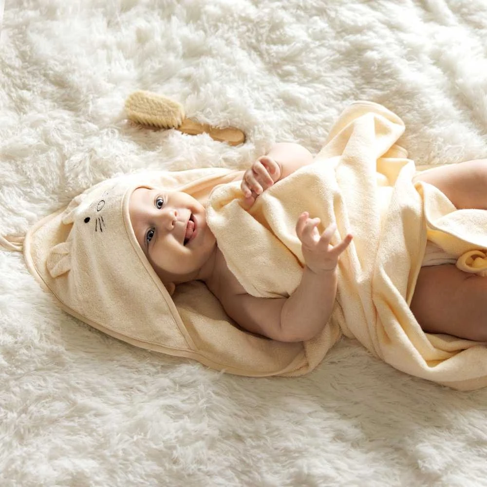 Monroe BabyOno rankšluostis su gobtuvu bambukinis 100x100 kreminis 1553/07