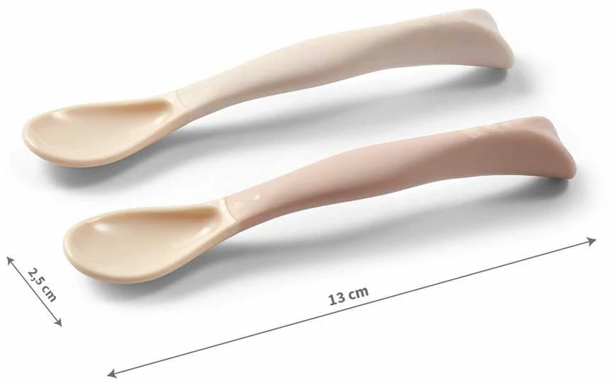 Baby Ono BabyOno šaukšteliai lankstūs 2 vnt kreminė rožinė 1066/06