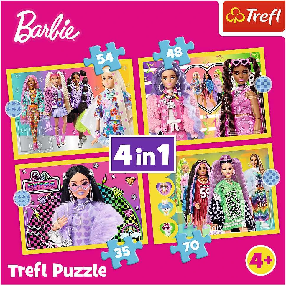 TREFL BARBIE 4 dėlionių rinkinys