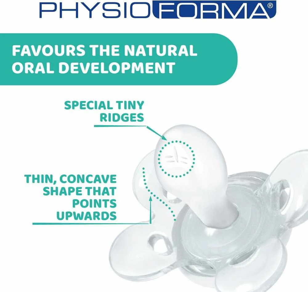 CHICCO Ortodontinis žindukas PHYSIO COMFORT su sterilizavimo dėklu, 0-6M, Iš "Mum effect" silikono