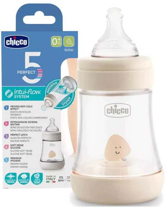 CHICCO Perfect 5 maitinimo buteliukas 150ml., neutralus
