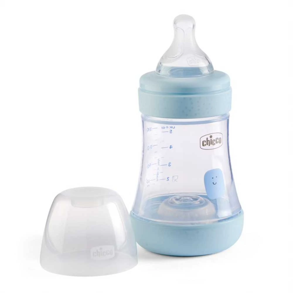 "Chicco" buteliukas Perfect5 0M+150ml mėlynas silikoninis