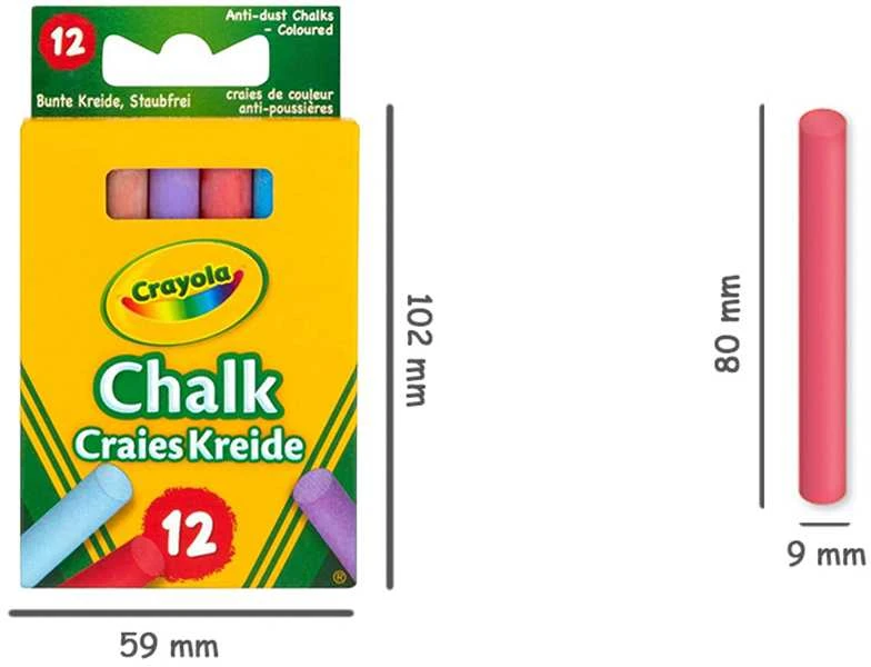 Crayola, Inc. Crayola 12 coloured chalk Daugybė 12 vnt