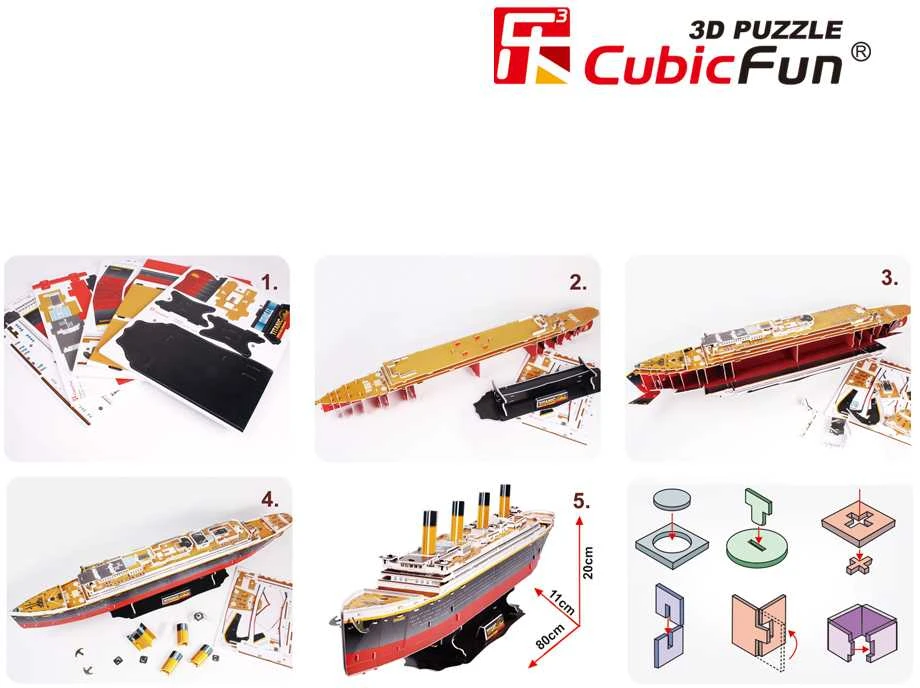 CUBICFUN 3D dėlionė (didelė) „Titanikas“