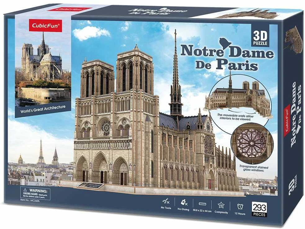 CUBICFUN 3D dėlionė iš serijos „National Geographic“ - „Noterdamo katedra“