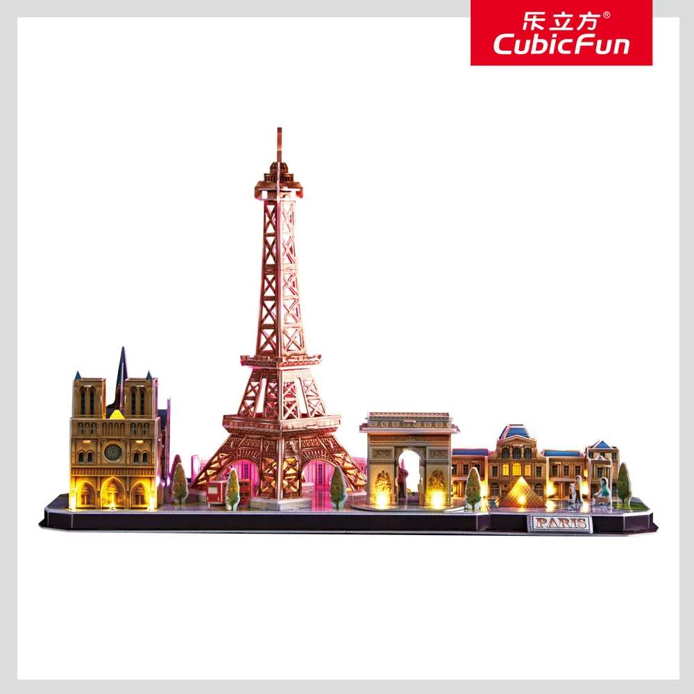 CUBICFUN City Line 3D dėlionė su LED (didelė)„Paryžius"
