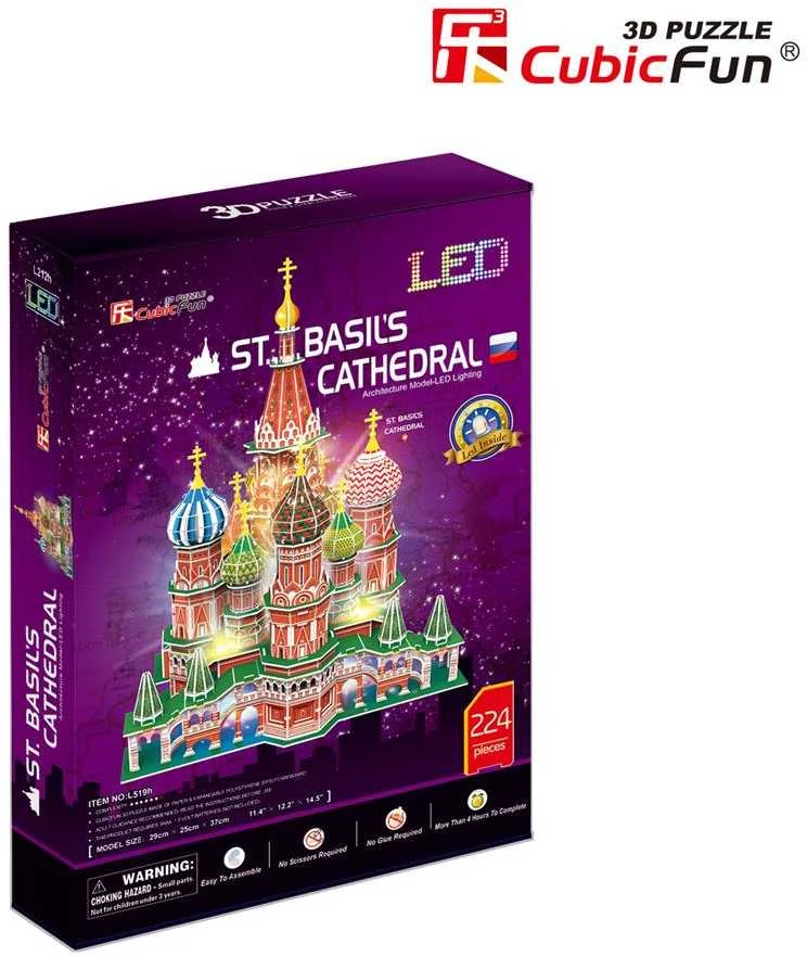 CubicFun 3D dėlionė „Šv. Bazilio katedra“ (LED)