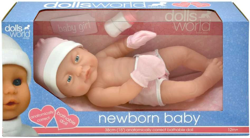 DOLLSWORLD Lėlytė kūdikis, mergaitė, 38 cm