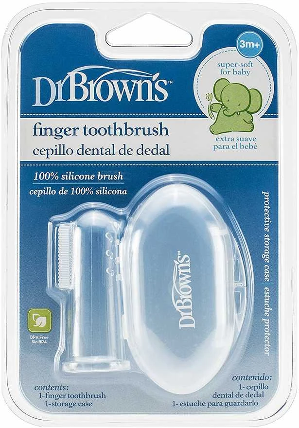 DR. BROWN'S silikoninis antpirštis valyti dantukams su dėžute