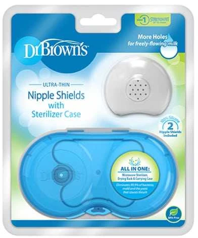 DR. BROWN'S Antspeniai su sterilizavimo dėžute, nuo 24 mm, 2 vnt.