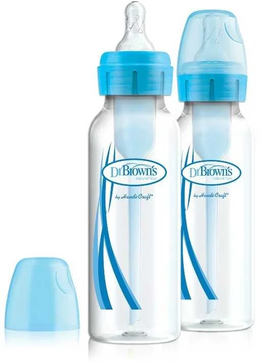 DR. BROWN'S buteliukai OPTIONS+ siauru kakleliu 250ml, 2 vnt., mėlyni, SB82405-ESX
