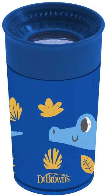 DR. BROWN'S 360 Tumbleris puodelis be snapelio, mėlynas, be rankenos, 300 ml