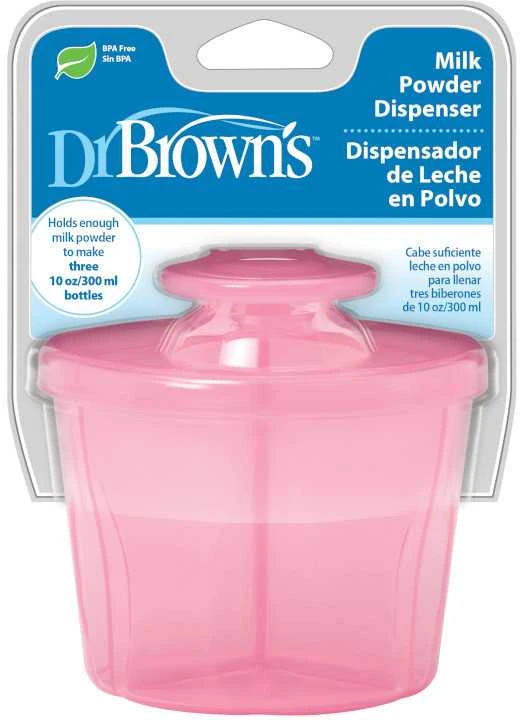 "Dr. Brown's" rožinis pieno miltelių dozatorius