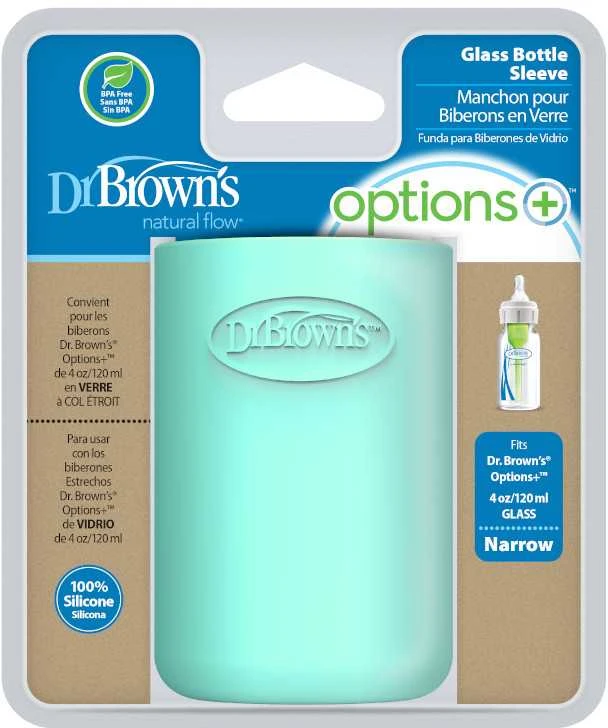 DR. BROWN'S silikoninė rankovė stikliniam siauro kaklelio buteliukui,120 ml, mėtų, AC203