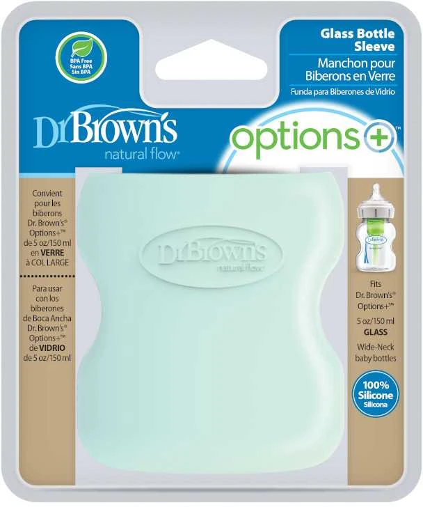 DR. BROWN'S silikoninė rankovė stikliniam 150 ml plataus kaklelio buteliukui, mėtinė