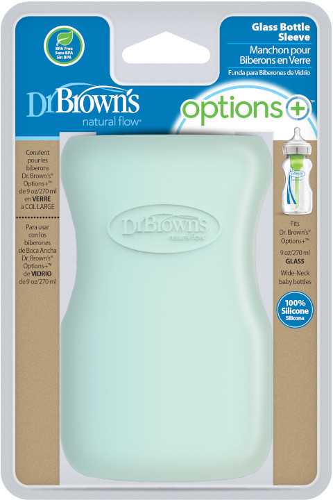 DR. BROWN'S silikoninė rankovė stikliniam 270 ml plataus kaklelio buteliukui, mėtinė