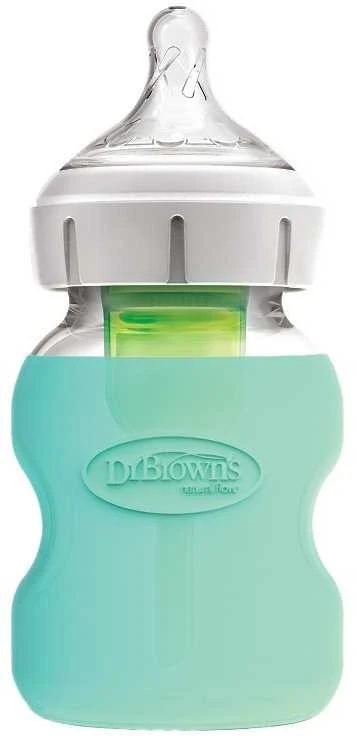 DR. BROWN'S silikoninė rankovė stikliniam 150 ml plataus kaklelio buteliukui, mėtinė