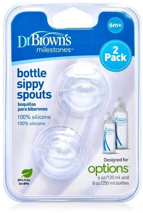 DR. BROWN'S snapeliai OPTIONS+ buteliukams siauru kakleliu, silikoniniai, 2 vnt.