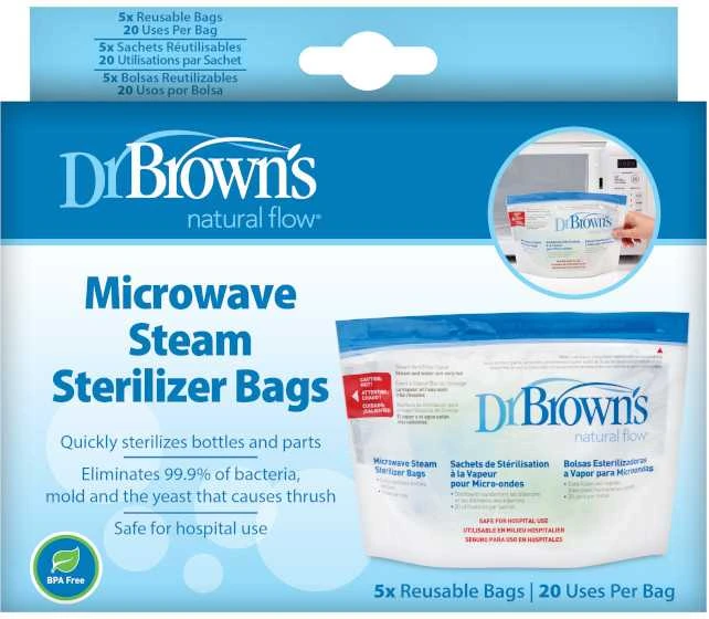 DR. BROWN'S sterilizavimo maišeliai mikrobangų krosnelei, 5 vnt.
