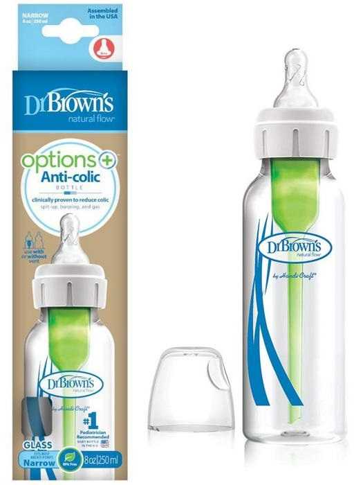 DR. BROWN'S stiklinis buteliukas OPTIONS+ siauru kakleliu 250ml, SB81003-P4