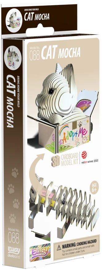 Dėlionė EUGY 3D kartoninis modelis „Kačiukas Mocha“