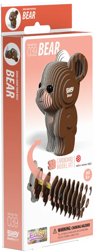Dėlionė EUGY 3D kartoninis modelis „Meškiukas“