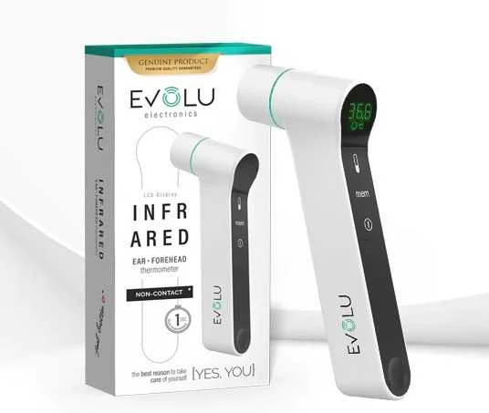 EVOLU bekontaktis infraraudonųjų spindulių ausies ir kaktos termometras