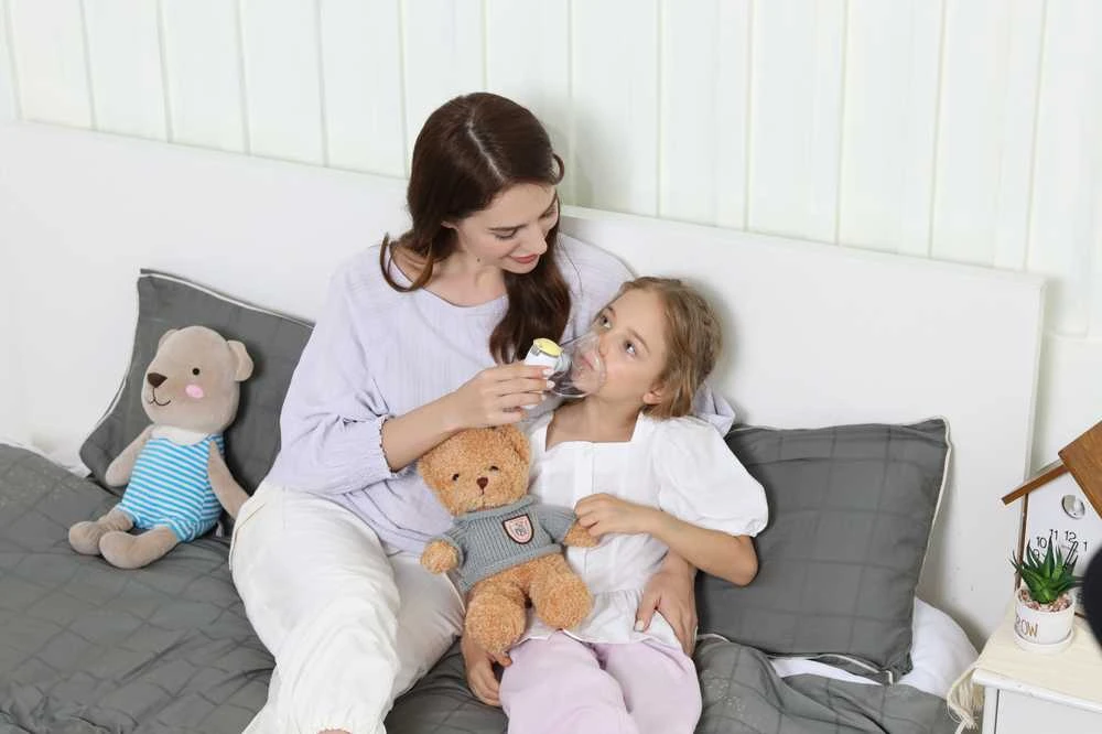 FEELLIFE nešiojamas vaikiškas inhaliatorius AIR KIDS, mėlynas