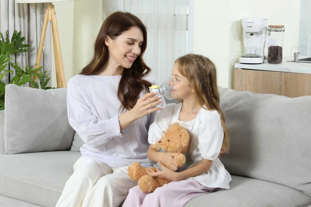 FEELLIFE nešiojamas vaikiškas inhaliatorius AIR KIDS, mėlynas