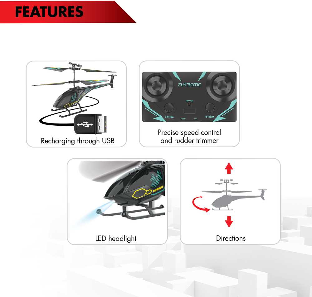 FLYBOTIC SILVERLIT RC sraigtasparnis AIR MAMBA