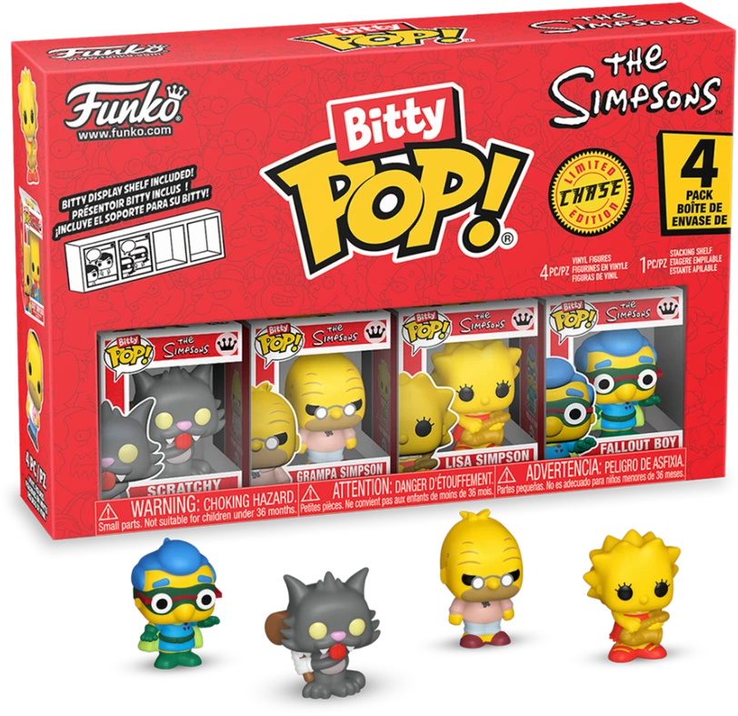 FUNKO Bitty POP! Figūrėlių rinkinys: The Simpsons, ~2.3 cm (4 vnt.) aprašymas - Prekės nuotrauka