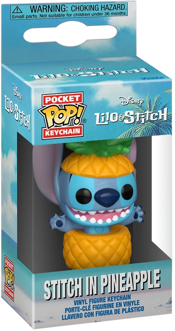 FUNKO POP! Raktų pakabutis: Disney: Lilo & Stitch - Stitch in Pineapple, 4 cm