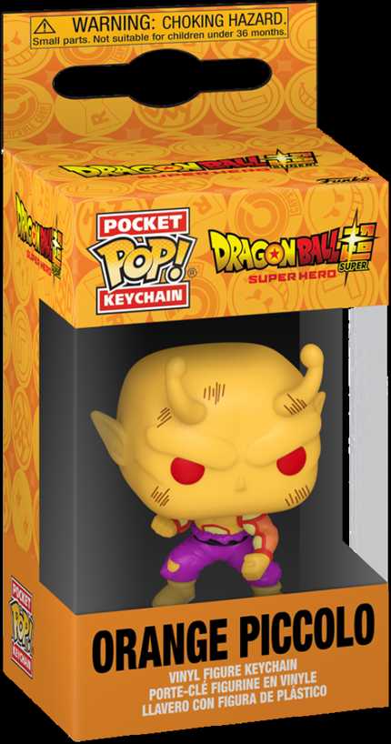 FUNKO POP! Raktų pakabutis: Dragon Ball Super: Super Hero - Orange Piccolo, 10 cm