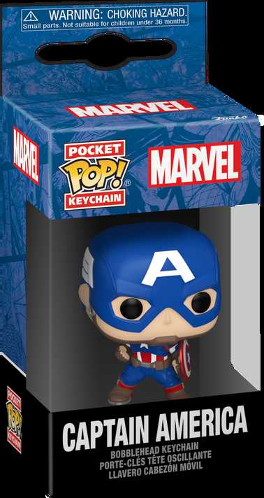 FUNKO POP! Raktų pakabutis: Marvel - Kapitonas Amerika, 10 cm