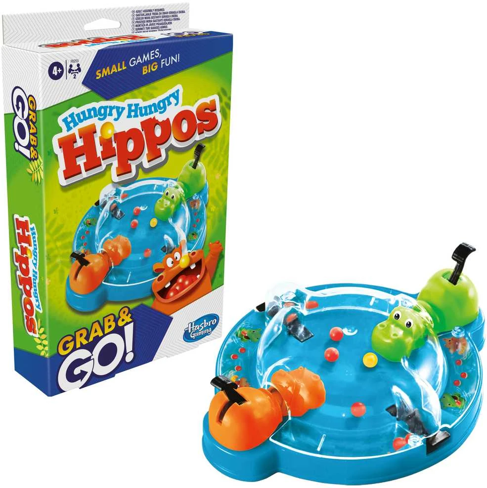 HASBRO GAMING „Grab&Go“ kelioninis žaidimas „Alkani begemotai“