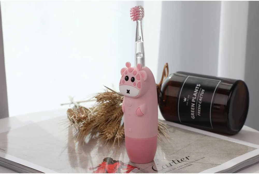 InnoGiO elektrinis dantų šepetėlis žirafa rožinis GIO-450PINK