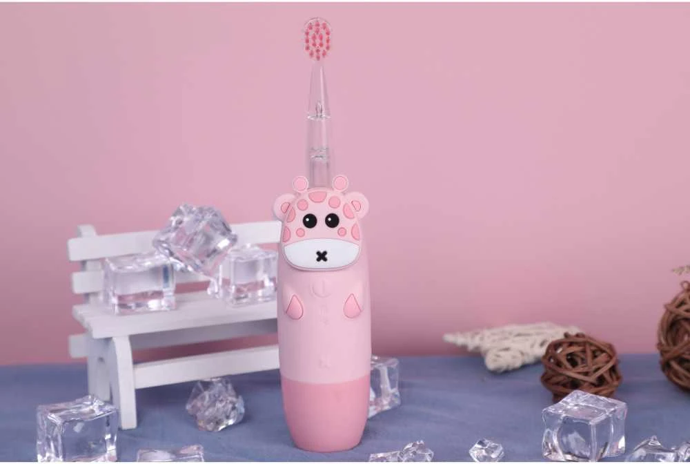 InnoGiO elektrinis dantų šepetėlis žirafa rožinis GIO-450PINK
